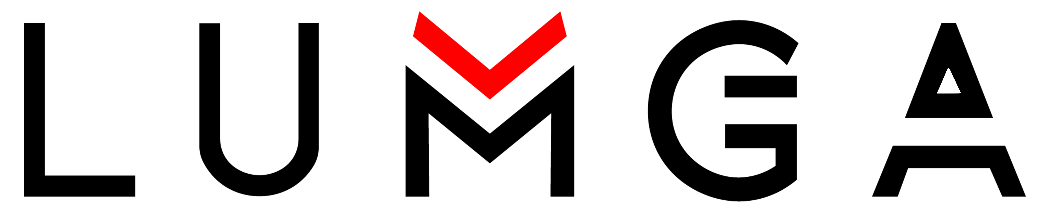 LUMGA logo with black lettering and a red accent on top. โลโก้ LUMGA ตัวอักษรสีดำพร้อมเครื่องหมายสีแดงด้านบน