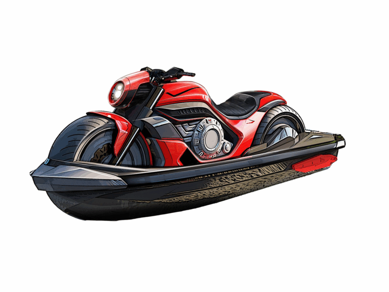 Concept sketch of Jetbike by Lumga – a hybrid of motorcycle and jet ski