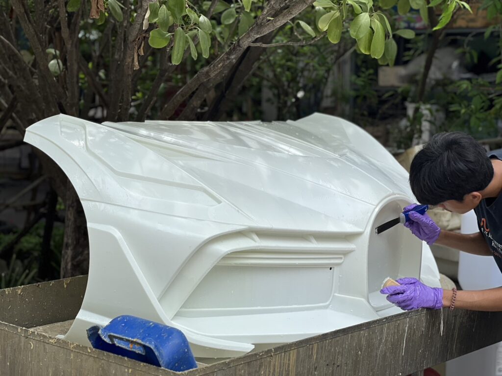 3D printed Jetcar design by LUMGA using advanced CAD software.