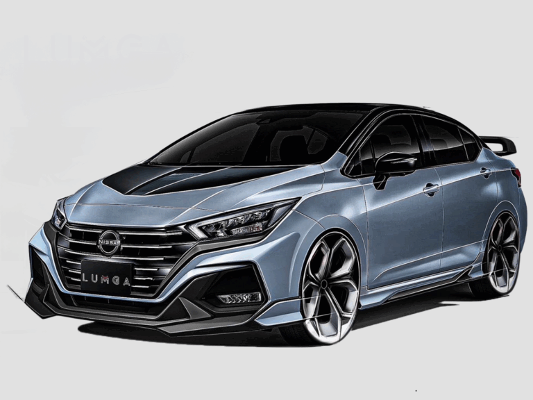 Sketch design of custom body kit for Nissan Almera by LUMGA.