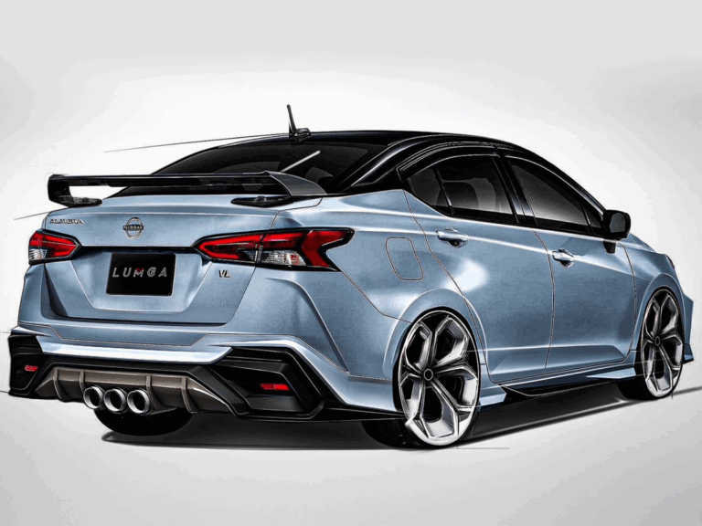 LUMGA concept drawing for Nissan Almera car skirt modification.