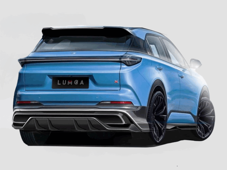 Concept drawing of aerodynamic body kit for Neta X by LUMGA.