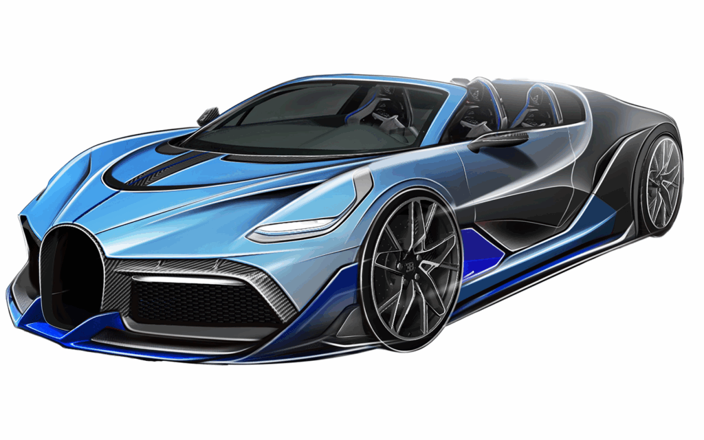 Concept sketch of Jetcar by LUMGA featuring supercar-inspired watercraft design.