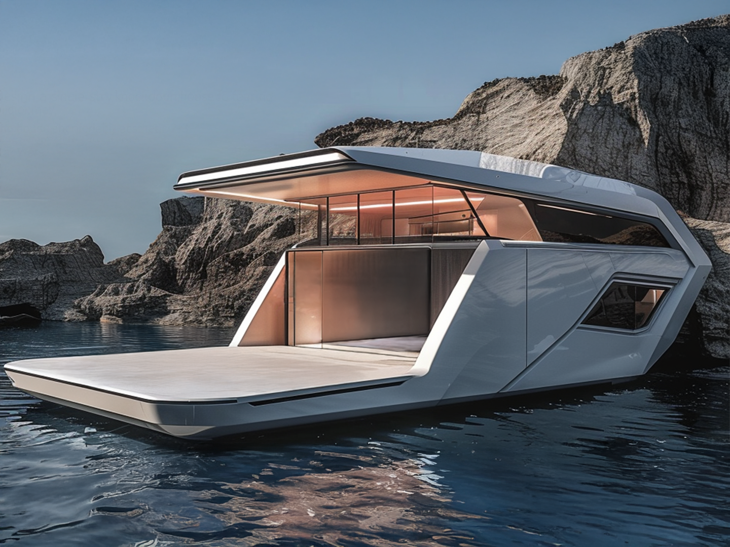 Smart prefab foam house by Lumga combining modern design and water-based architecture.