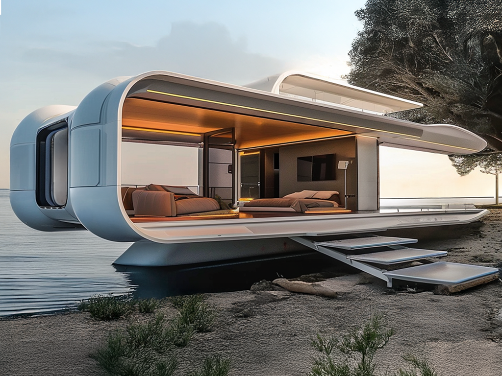 Smart modular home by Lumga showcasing sustainable living and modern minimalist style.